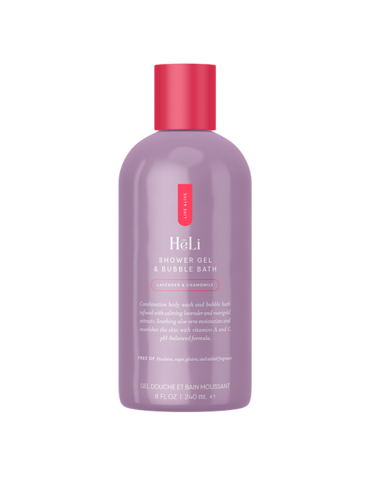 HĒLI - SHOWER GEL & BUBBLE BATH - LAVENDER AND CHAMOMILE